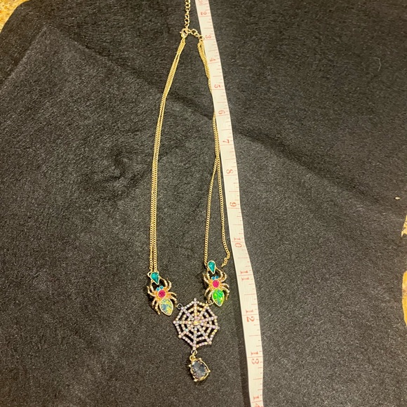 Betsey Johnson Vintage Spider Web Necklace For Repair - Picture 5 of 7